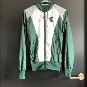 Nike- Michigan State University MSU SPARTAN wind breaker SIZE XS
